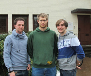 Christopher Kühne,  Lars Potthast und Marcel Braick (v.l.) teilen sich jetzt die Jugendarbeit innerhalb der Evangelischen Kirchengemeinde Gahlen. Foto Scheffler