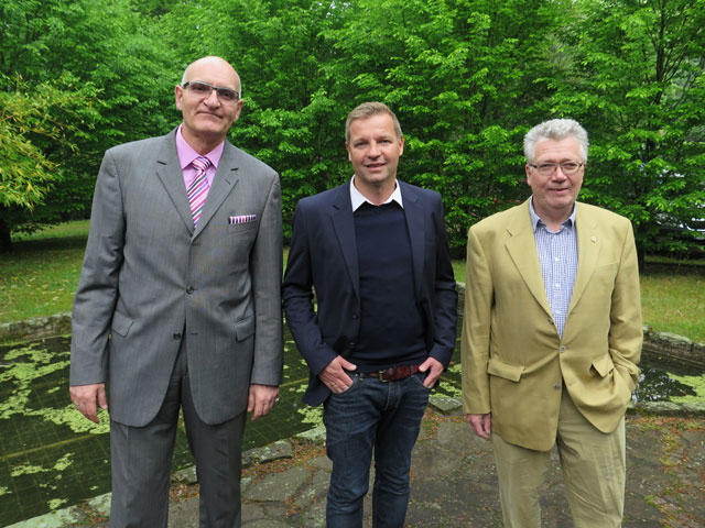 Die drei Bürgermeister-Kandidaten Ralph Brodel, Mike Rexforth und Klaus Roth (v.l.). Foto: Helmut Scheffler