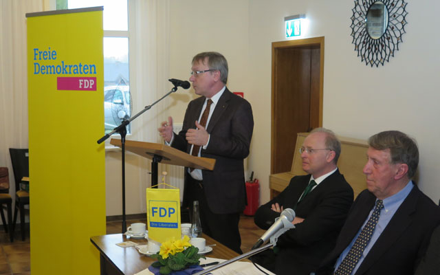 Burkhard Landers war Gastredner beim FDP-Kreisparteitag in Wesel-Obrighoven.