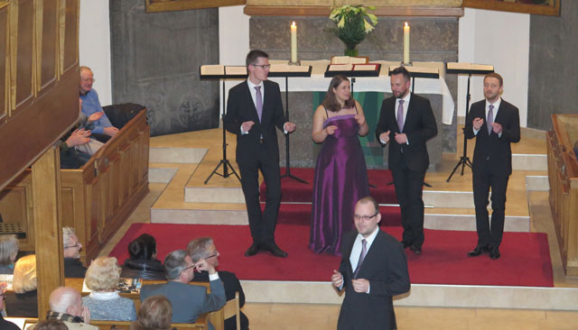 Das diesjährige Benefizkonzert zugunsten der DiakonieSTIFTUNG wurde am Sonntag in der Georgskirche vom Leipziger Calmus Ensemble musikalisch gestaltet. Foto: Helmut Scheffler