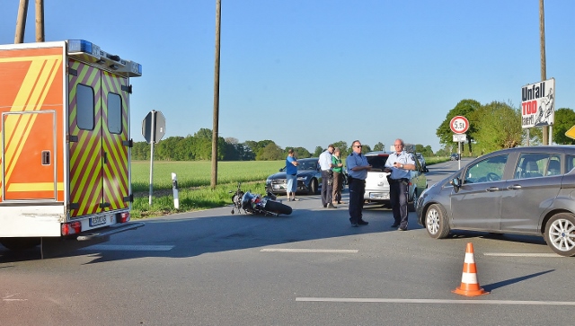 Motorradfahrer schwer verletzt Schermbeck-Marienthal