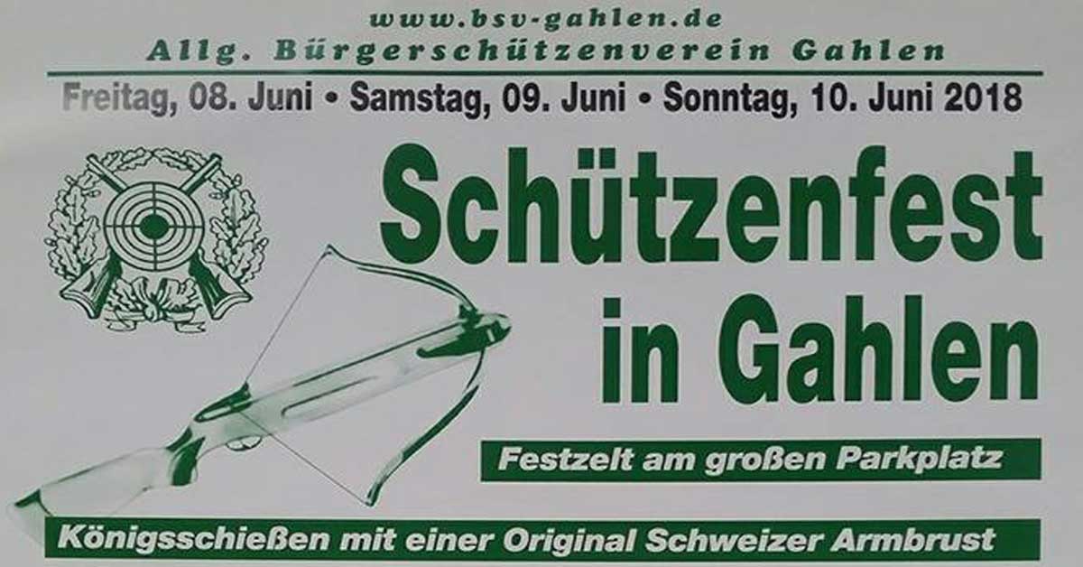 Schützenfest in Gahlen - Programm 2018