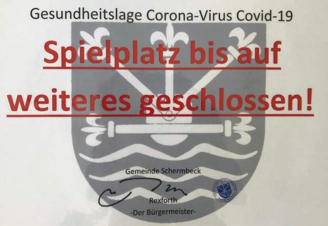 Coronaktise-Spielplätze in Schermbeck gesperrt