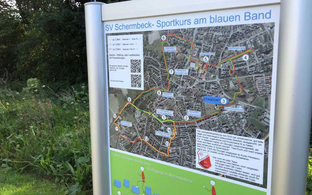 Blaues Sportband in Schermbeck hat neue Hinweisschilder aufgestellt
