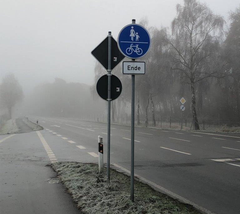 Radweg Bundesstraße in Erle
