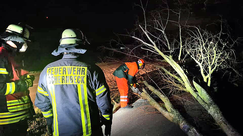 Orkantief Zeynep sorgte für rund 25 Feuerwehreinsätze in Schermbeck