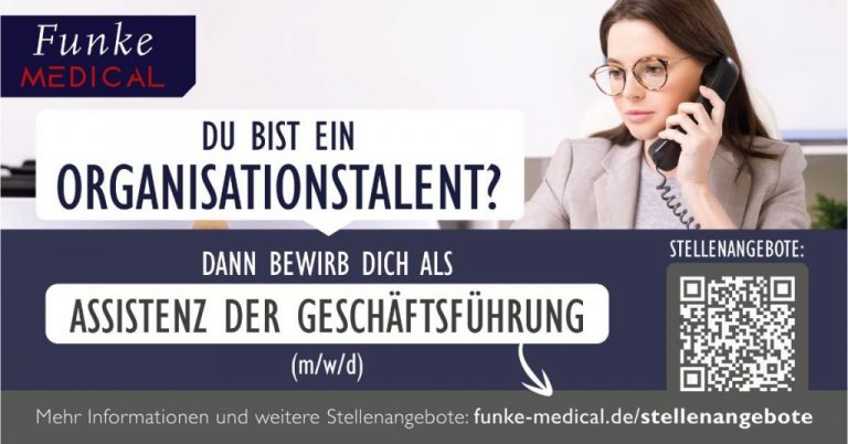 Funke Medical GmbH aus Raesfeld sucht Assistenz der Geschäftsführung (m/w/d)