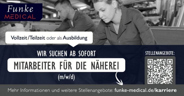Funke Medical GmbH aus Raesfeld sucht Mitarbeiter für die Näherei (m/w/d)