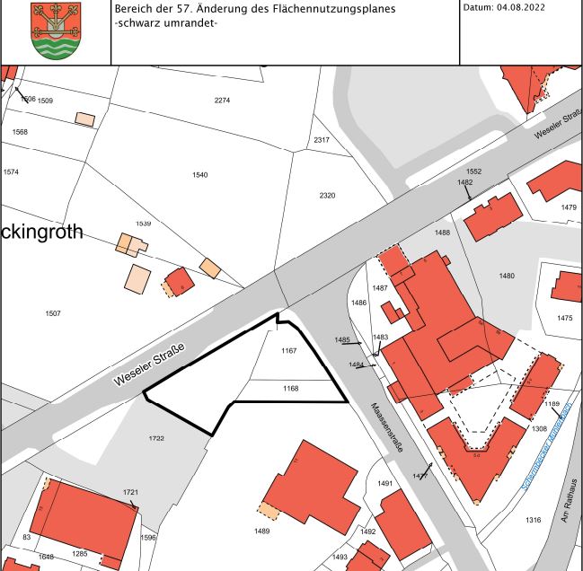Änderung Flächennutzungsplanes Schermbeck Bebauung Weseler Straße