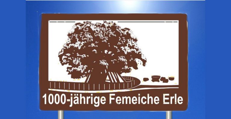 A31: Zukünftige Hinweisschilder zeigen Weg zur Femeiche in Raesfeld-Erle