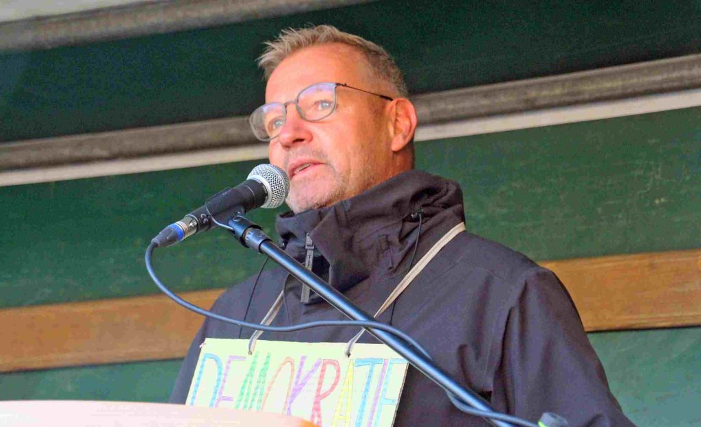 Bürgermeister Mike Rexforth Demo gegen Rechts Schermbeck
