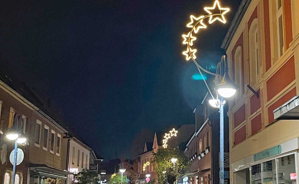 Weihnachtsbeleuchtung Mittelstraße Schermbeck
