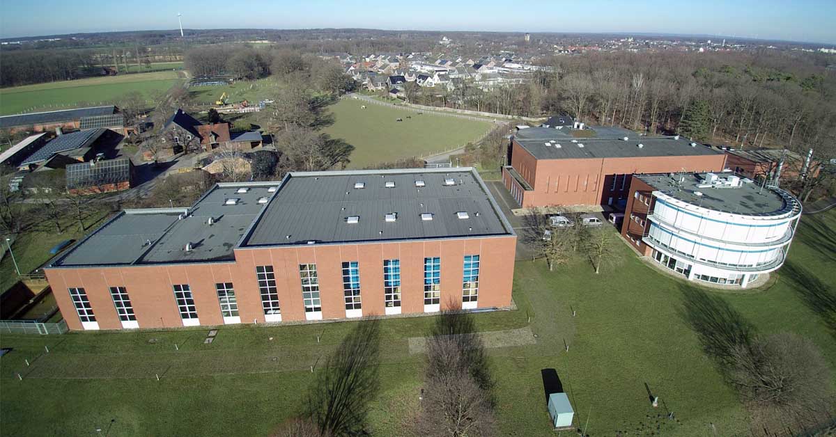 Luftbild des Wasserwerks im Dorstener Ortsteil Holsterhausen