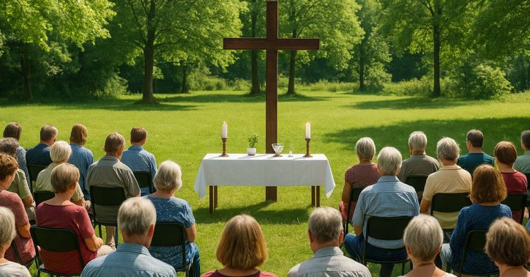 Ökumenischer Gottesdienst im Freien in SChermbeck Peter und Paul