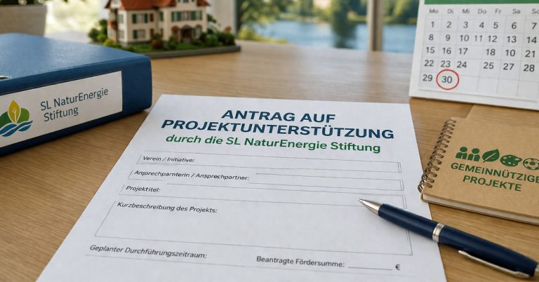 Förderantrag für Projektunterstützung durch die SL NaturEnergie Stiftung mit Frist 30 Juni 2026