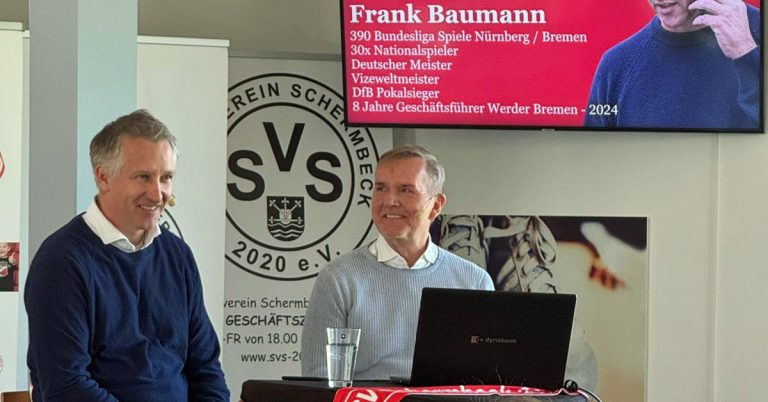 Schalke-Vorstand Frank Baumann beim Business-Frühstück des SV Schermbeck 2020