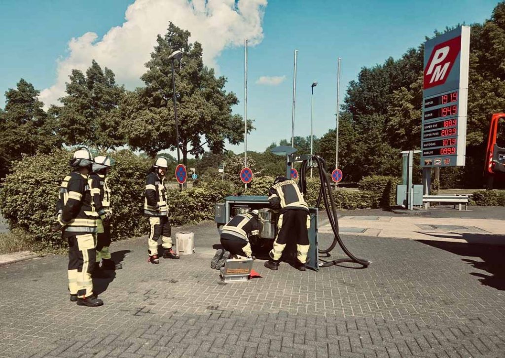 Müllbrand Tankstelle Schermbeck