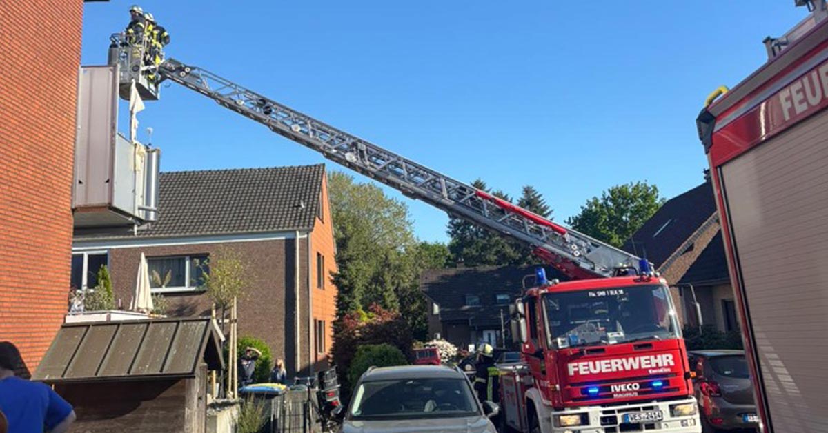Personenrettung aus einem Wohnhaus in Schermbeck