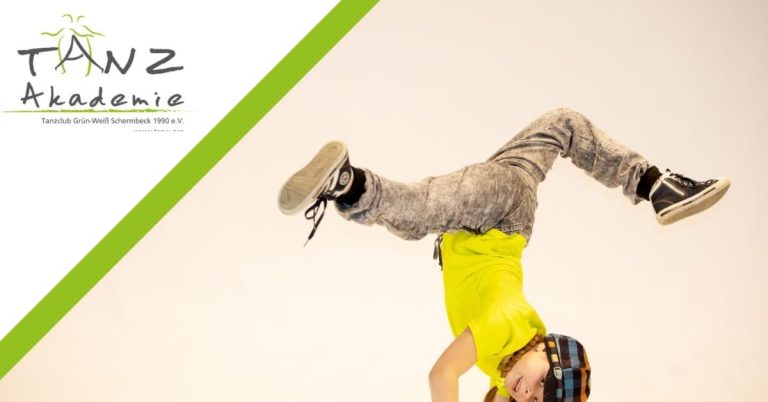 Kind beim Breakdance als Motiv für das neue Angebot des TC Grün-Weiß Schermbeck