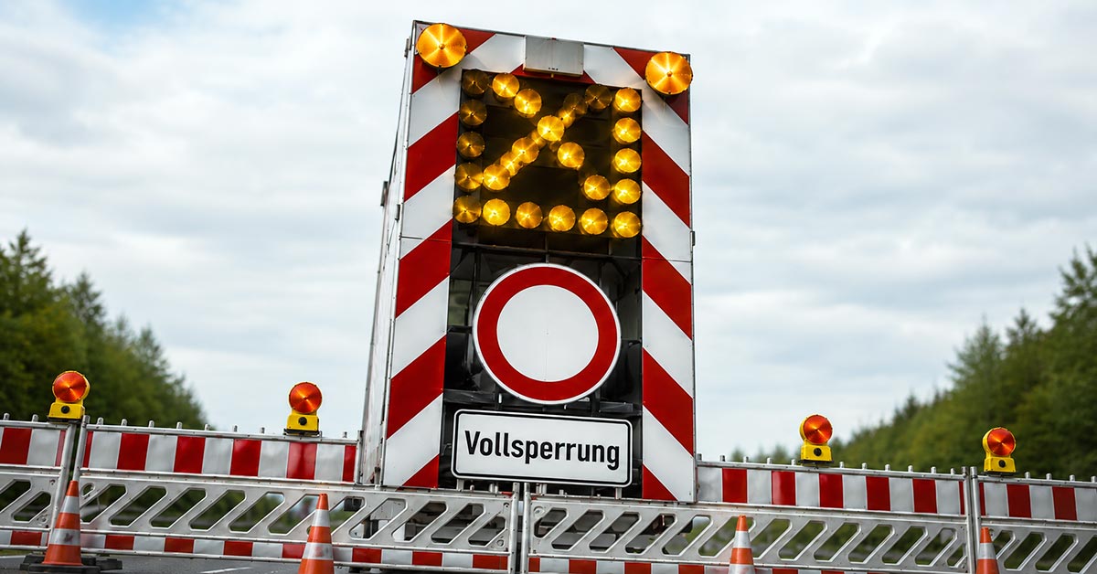 Vollsperrung Autobahn