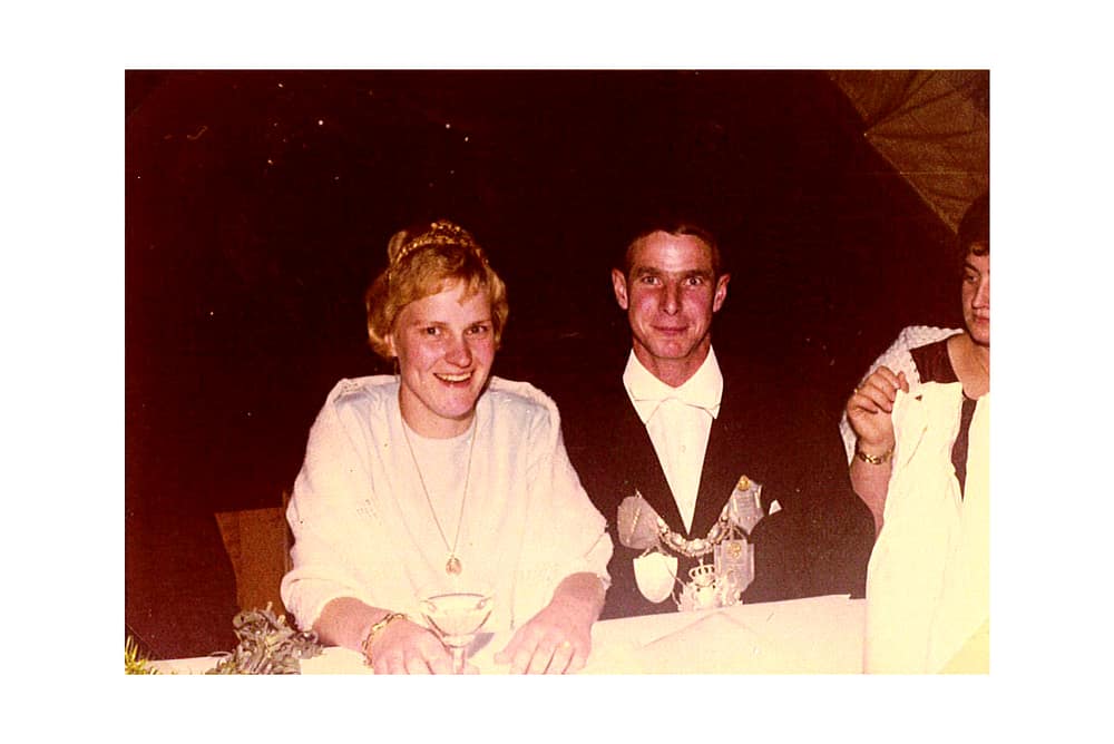 Heinz Underberg-Vennhoff und Christa Ridder als diamantenes Königspaar der Kilian-Schützengilde Altschermbeck 1966