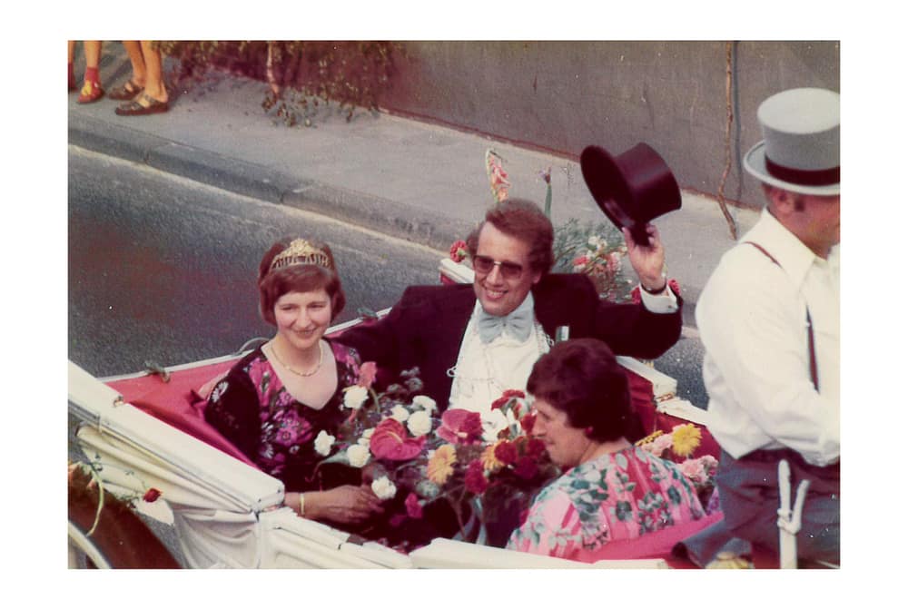 Ludger Baumeister und Hildegard Ribbekamp als Königspaar der Kilian-Schützengilde Altschermbeck 1976