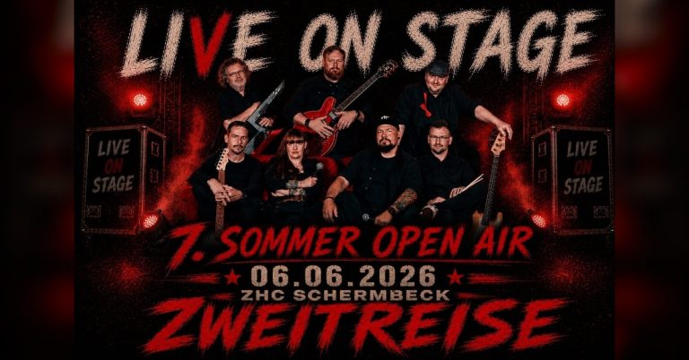 Flyer zum siebten Sommer Open Air am Zollhaus Schermbeck mit der Band Zweitreiße