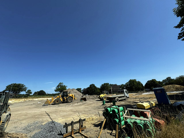 Baustelle der neuen Grundschule in Schermbeck