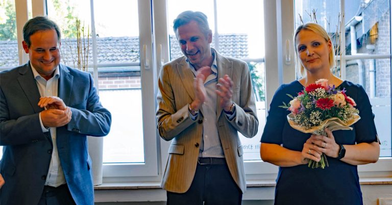 Thorsten Schick, Sascha van Beek und Charlotte Quik bei der CDU-Wahlkreisvertreterversammlung