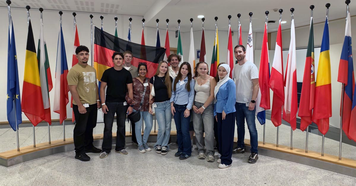 Schülerinnen und Schüler der Gesamtschule Schermbeck bei ihrer Erasmus+-Reise nach Brüssel
