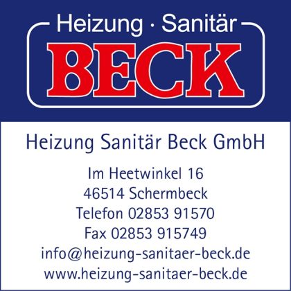 Anzeige Heizung Sanit&auml;r Beck zum Kilian-Sch&uuml;tzenfest 2026