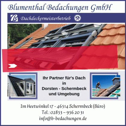 Anzeige Blumenthal Bedachungen zum Kilian-Sch&uuml;tzenfest 2026