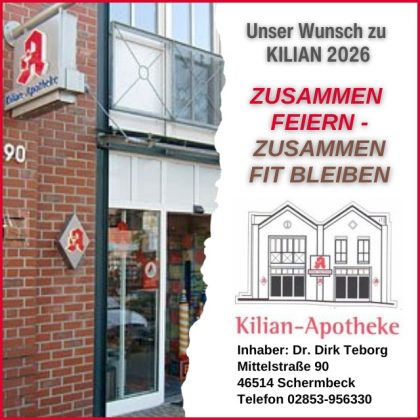 Anzeige Kilian-Apotheke zum Kilian-Sch&uuml;tzenfest 2026