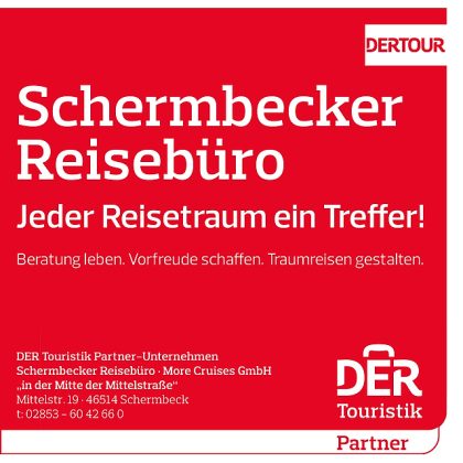 Anzeige Schermbecker Reiseb&uuml;ro zum Kilian-Sch&uuml;tzenfest 2026
