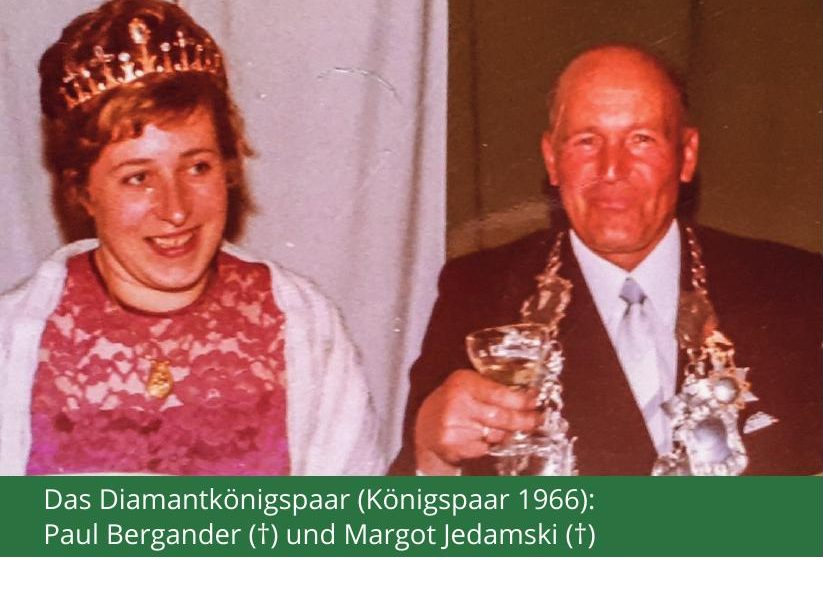 Paul Bergander und Margot Jedamski als Diamantkönigspaar der Kilian-Schützengilde Schermbeck
