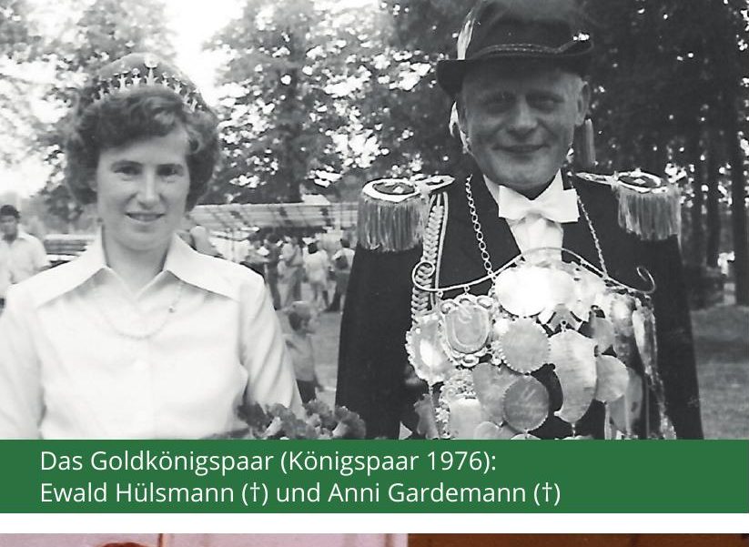 Ewald Hülsmann und Anni Gardemann als Goldkönigspaar der Kilian-Schützengilde Schermbeck