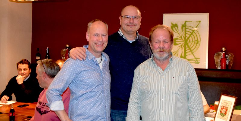 Bodo Horstkamp, Wolfgang Lensing und Johannes Besten bei der Kilian-Schützengilde Schermbeck